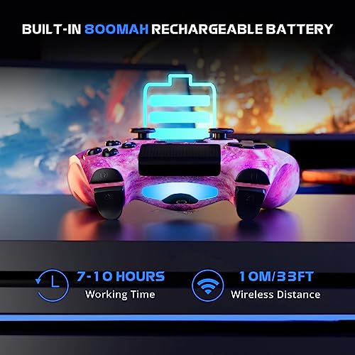 Image of 2 Pack Wireless Controller for PS4, Controller for Sony PlayStation 4, Double Shock 6-Axis Motion Sensor, Sensitive Touch Pad, Built-in Speaker & 3.5mm Headset Jack, Compatible with PS4 /Pro /Slim
