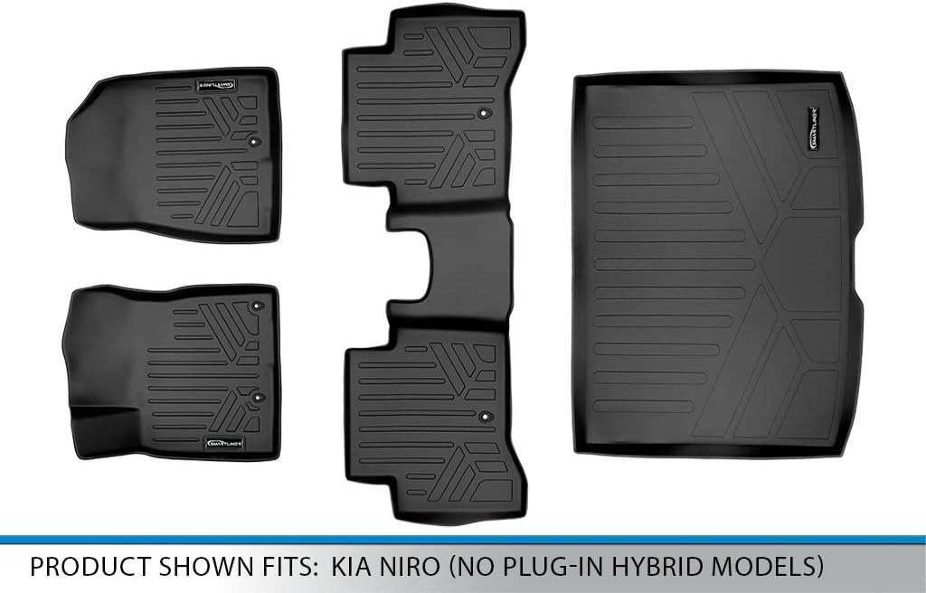 SMARTLINER Custom Fit Floor Mats 2 Rows and Cargo Liner Set for 2017-2022 Kia NIRO - Image 6