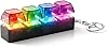 RGB Klavye Fidget Oyuncak Anahtarlık, 4 Düğmeli ve Renkli LED Işıklı, Stres Giderme, Evde Odaklanma ve Eğlence için Taşınabilir ABS Clicker, Ofis, (Şeffaf beyaz)