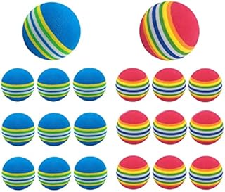 20pcs Sponge Practice Golf Balls Golf Training Balls Garden Soft Foam Elastic Golf Balls for Indoor/Outdoor Golf Practice - Red and Blue