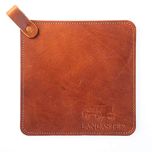 Leather Pot Holder - Double Layered, Handmade Hot Pot Holders - Best Kitchen Hot Pads/Potholders - Made in The USA
