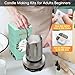 Zapstarz Candle Making Kit with Hot Plate, Candle Making Supplies for Adults Beginners, Wax Melting Pot with Stirring Spoon, Anti-Scalding Pad, Candle Wick, Centering Device, Wick Stickers