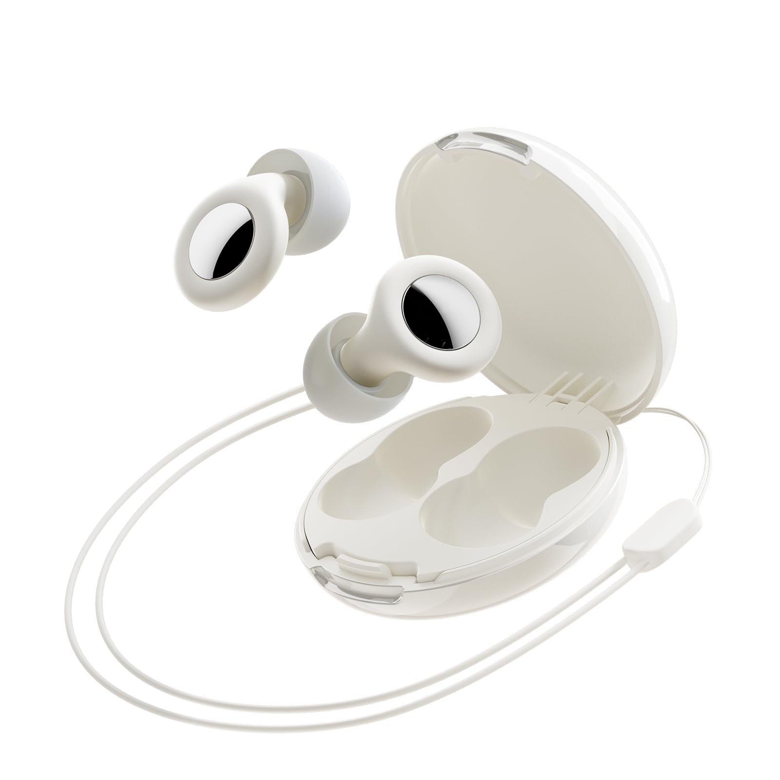 Ear Plugs for Sleeping Noise Cancelling - 45dB Ultra-Comfy Concert Ear Plugs for Noise Reduction - Reusable Silicone EarPlugs with Ear Tips & Case for Motorcycle Travel Hearing Protection - White