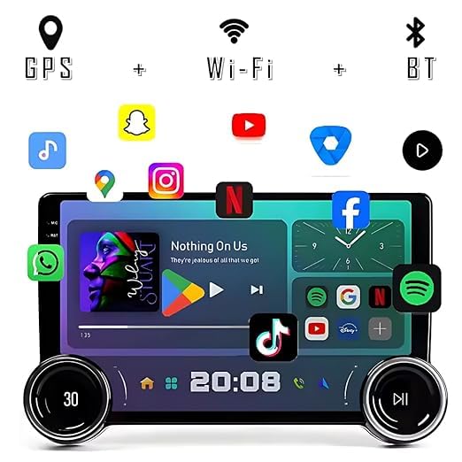 Image of Gemstone 2K Car Android System | 10.1inch Full HD Touchscreen|Wireless CarPlay & Android Auto | 4GB /64GB | DSP | GPS Navigation | Wi-Fi & Bluetooth|Universal Double Din Stereo- 1 Year Warranty