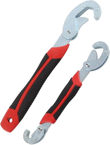 Miniatura 2 de Llave inglesa ajustable, juego de 2 llaves autoajustables multifunción de 9 a 1.260 in, llave universal de agarre rápido