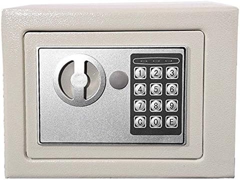 4.6L Digital Code Steel Safety Cash Box Money Safe Electronic Security Home Office White