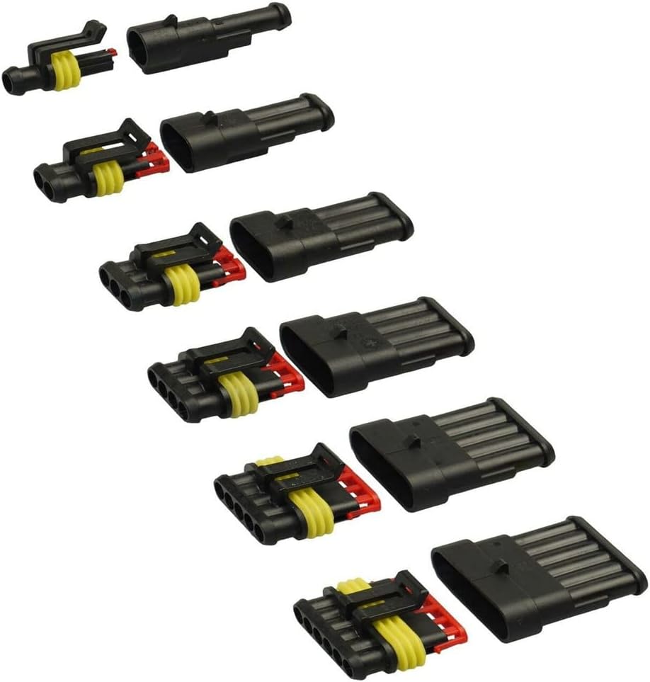 214pcs 1/2/3/4/5/6 Pin Electrical Waterproof Wire Connector for Car Vehicle Truck Motorcycle+1pcs Crimping Pliers Tool VUQLDHAYZ