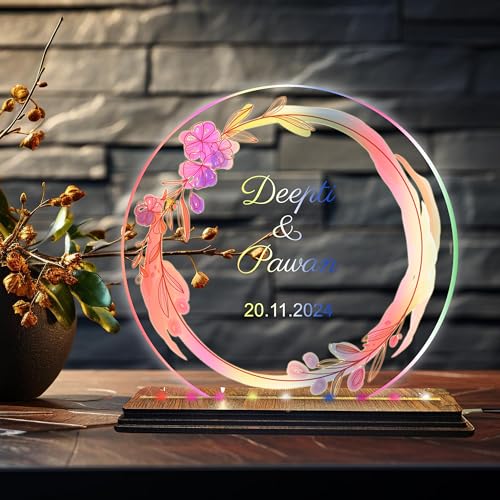 Image of Brown Cloud Personalized Acrylic LED Night Lamp Customized Gift for Men Women Husband Wife Girlfriend Boyfriend Birthday Marriage Anniversary Festivals Decoration(LED RBW NL AO 001)(D1)