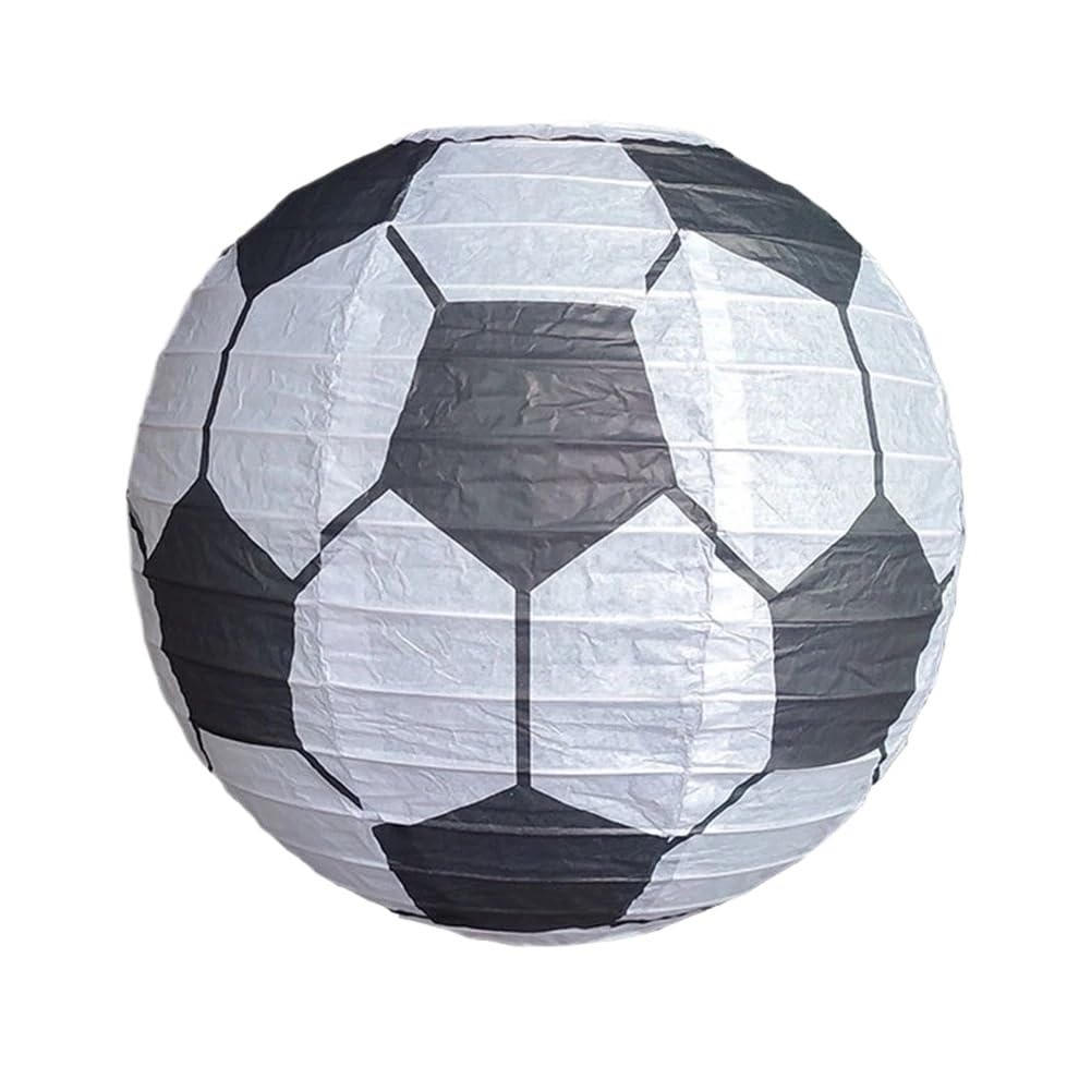 Paper Lanterns Ball Sports Theme Lantern Baseball/Basketball/Soccer Shape for Wedding Holiday Party Hanging Decor(Football)