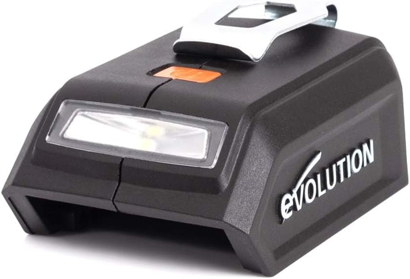USB Charger & LED Light, Compatible with Evolution & Erbauer 18V EXT Batteries, Dual Port USB A & USB C, Quick Charge - Batteries & Cables Sold Separately
