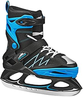 Lake Placid Monarch Boys Adjustable Ice Skate, Black/Blue, Large/6-9