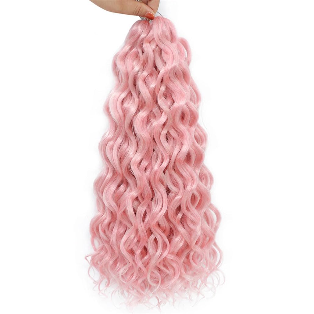 Ocean Wave Flechten Haarverlängerungen Tiefes Gewelltes Twist Häkelhaar Synthetische Afro Lockige Hawaii Ombre Rosa Häkelzöpfe Für Frauen
