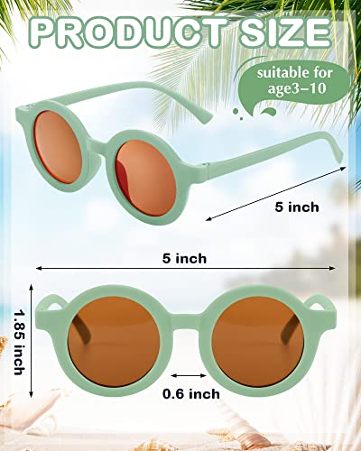Flutesan 24 Pairs Kid Round Sunglasses Cute Retro Circle Sunglasses for Kids Girls Toddler Baby Boy Outdoor UV, Age 3 to 102