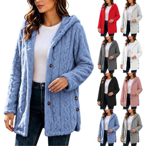 Fleece Jacket for Women Oversized Hooded Sweatshirt Fuzzy Hoodie Jacket - image 1