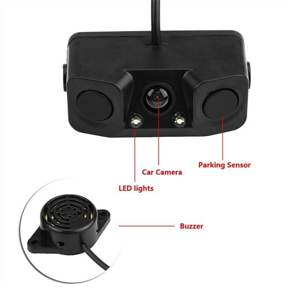 Kit sensori parcheggio Telecamera di retromarcia per auto 3 in 1 170° con radar e sensore parcheggio