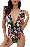 Parte superior del bikini: las copas acolchadas de la parte superior del bikini le dan una gran forma, no se desliza y no aprieta, protege el pecho, el diseño de correa ajustable te hace más encantador