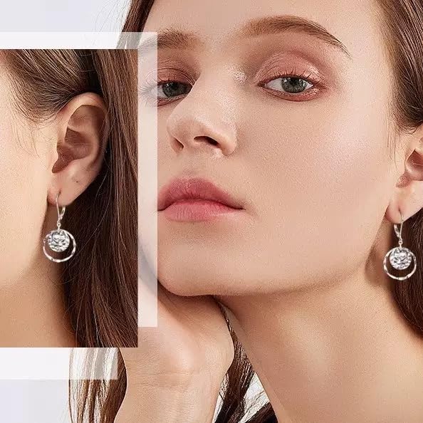 Hypoallergenic Bohemian Disc Leverback Dangle Earrings for Women - Gold/Silver Two-Tone Circle Flat Hammer Pattern Fashion Jewelry Gifts Hammered Drop Earrings - Image 3