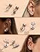 LOLIAS 24Pcs Cartilage Earrings for Women Men 20G Surgical Steel Flat Back Stud Earrings CZ Helix Conch Small Flatback Earring Hypoallergenic Nap Earring Silver