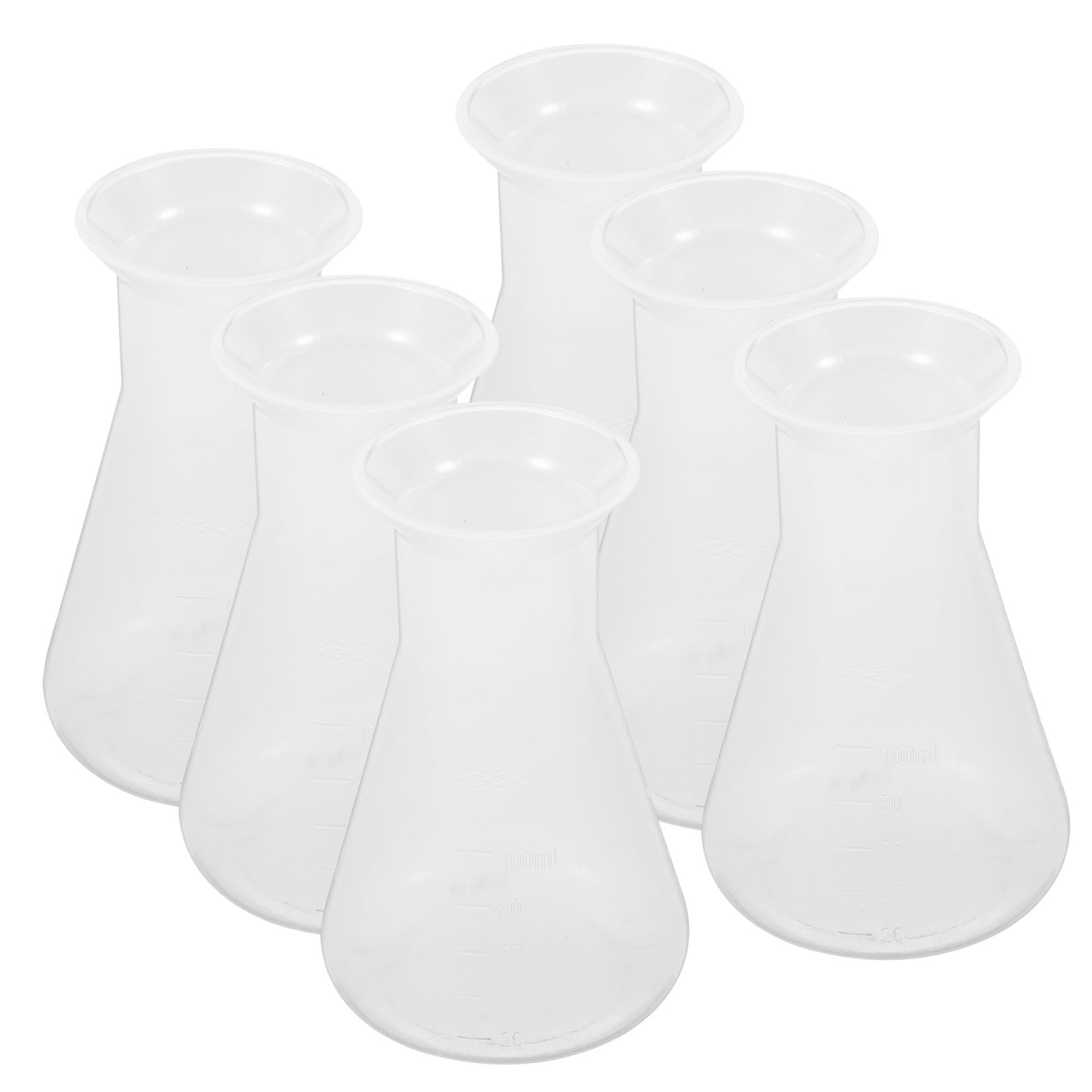 OUNONA 4 Sätze Laborkolben Zusammenklappbar Phiole Anti-flaschen Squeeze-flaschen Gießen Gerät Erlenmeyerkolben 100ml Messkolben Erlenmeyerkolben Aus Kunststoff Plastikflasche 6 Stück * 4