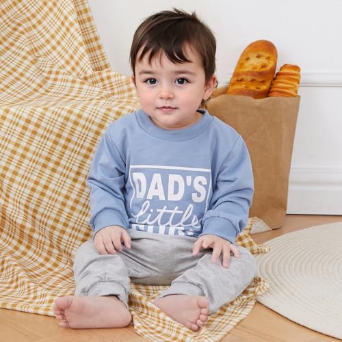 Kupretty Toddler Baby Boy Fall Winter Clothes Letter Graphic Long Sleeve Sweatshirt Pullover Tops + Joggers Pants Outfit Set2
