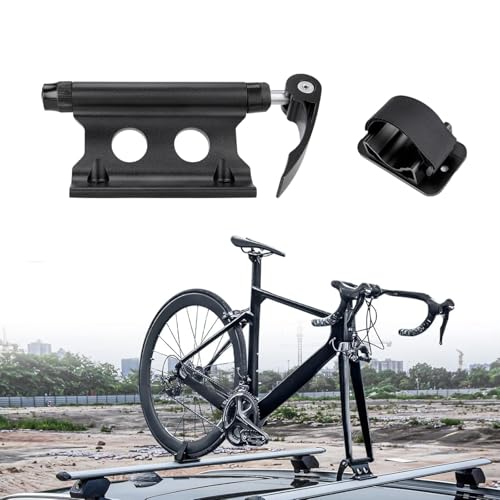 SUBORAWOS Gabelhalterung Fahrrad Schnellspanner Aluminiumlegierung Fahrradgabelhalterung Fahrrad Vorderradgabel Fester Clip Gepäckträger für LKW SUV und Anhänger (Schwarz)
