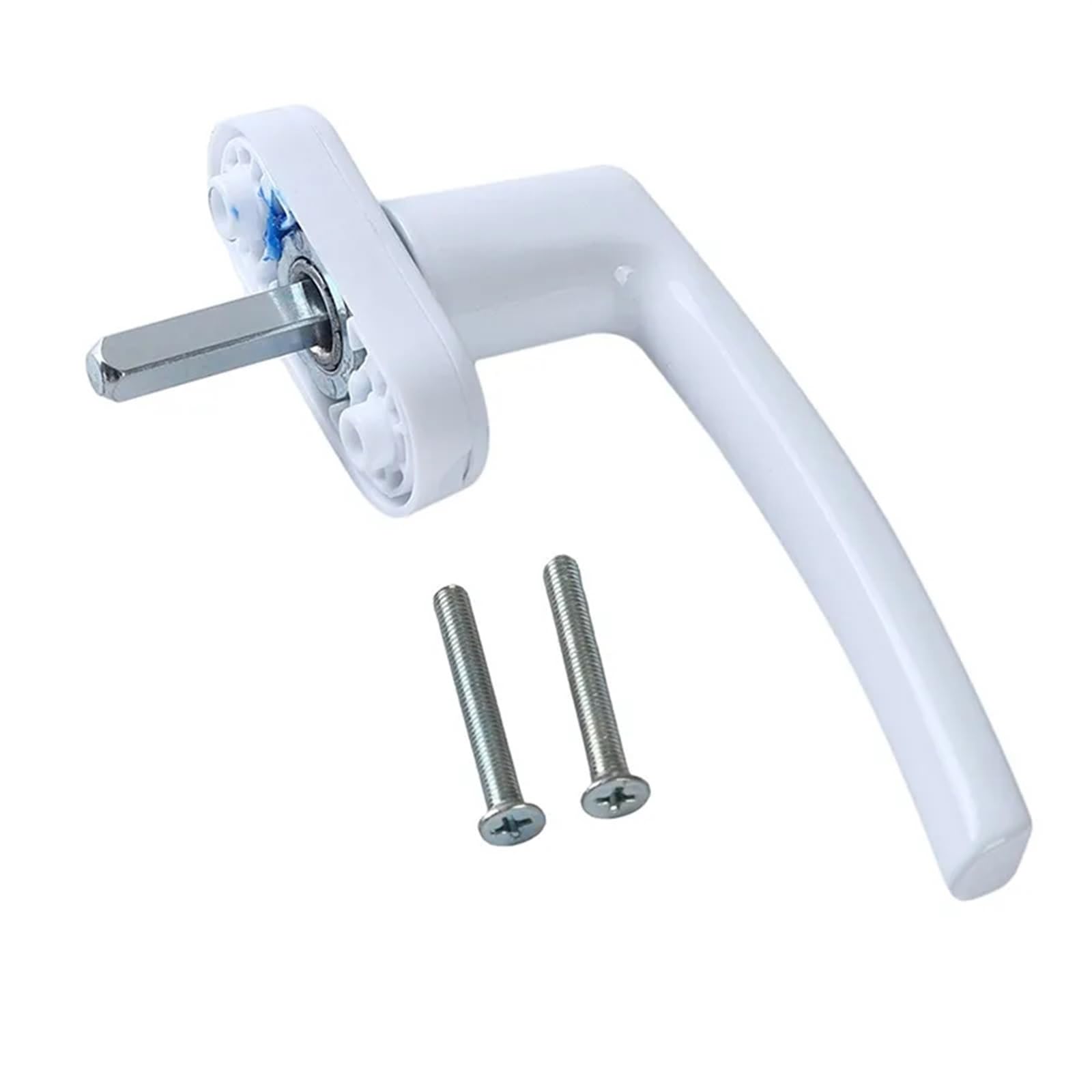 Maniglia universale per porte e finestre in lega di alluminio con chiusura a chiave per doppi vetri, colore bianco, facile da girare, viti incluse