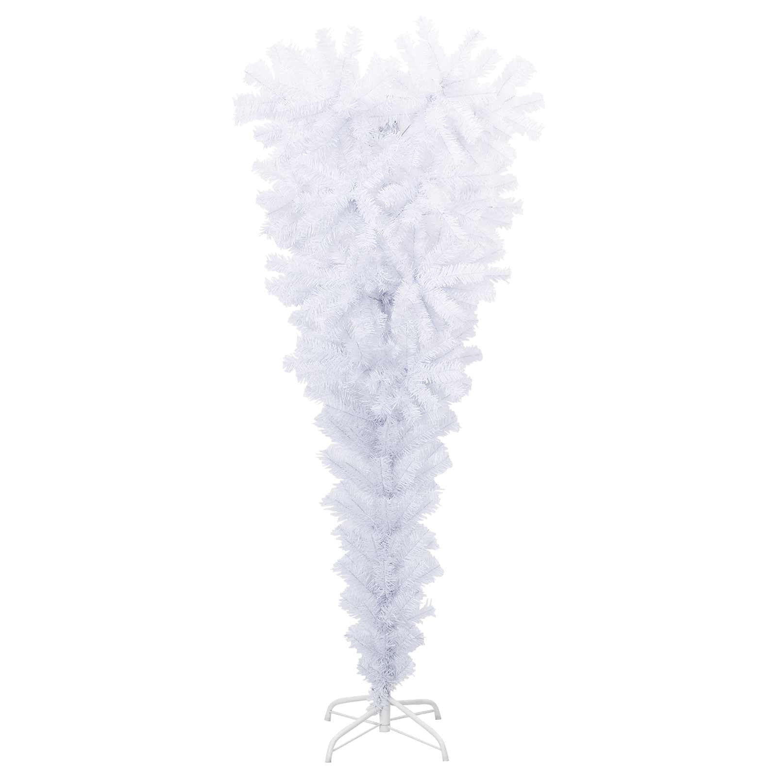 Künstlicher Weihnachtsbaum Weiß 120 cm aus PVC und Stahl mit 230 Spitzen, LED-Lichterkette, Ständer, geeignet für Wohnzimmer, Balkon, Terrasse, Festdeko und Innenbereich