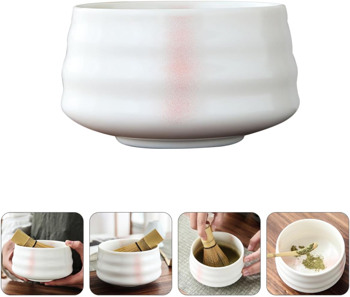 Ceramic Japanese Tea Bowl Matcha Chawan Porcelain Tea Ceremony Bowl Home Salad Glazed Pottery for Traditional Preparation and Dining