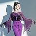 Yhhsgscr Round Neck Ballroom Dance Bodysuit Social Dancewear Modern Dancing Top Women's National Standard Training Outfit,Purple,XXL