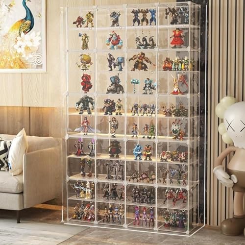 olkljdg アクリルフィギュアケース 大型コレクションディスプレイラック UV カット透明 組み立て式 大容量収納 省スペース 小物・バッグ・おもちゃ・コミック収納に最適 (4列10段高さ205cm) [並行輸入品]（Amazon）