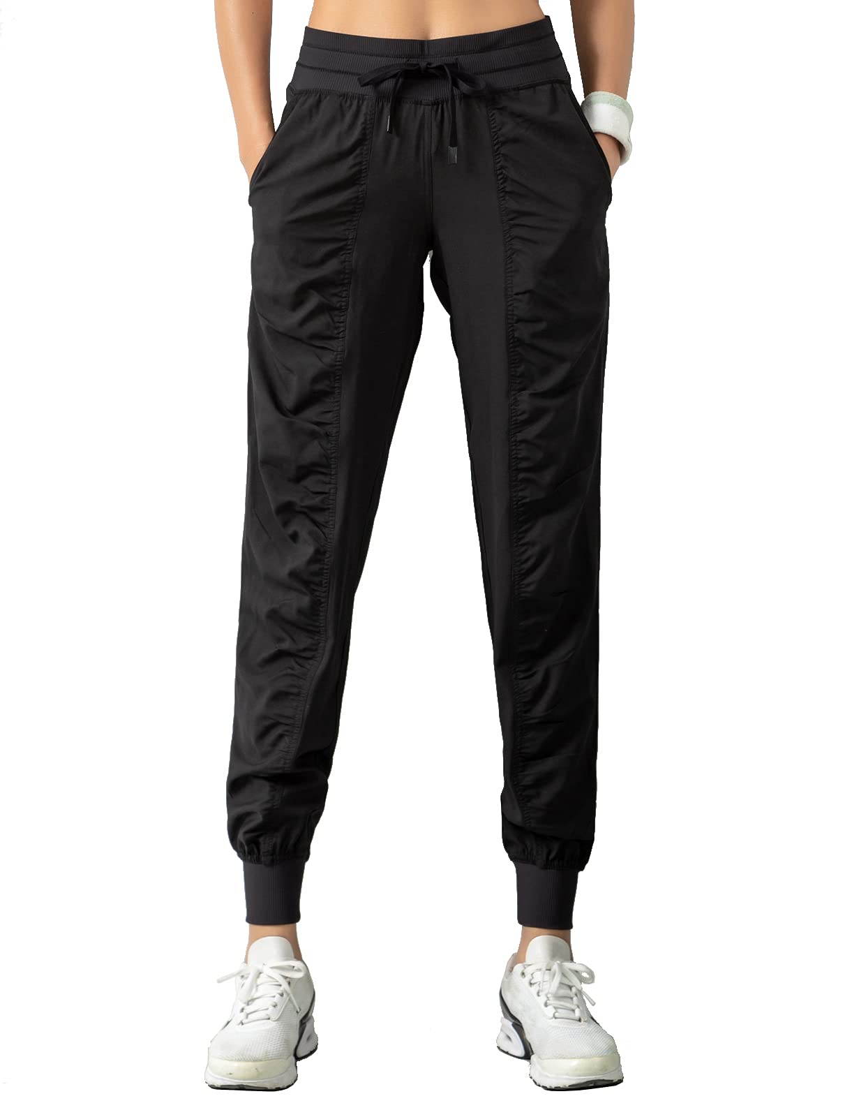 TOPLAZA Pantaloni Sportivi Joggers Donna Pieghettato Vita Alta con Tasche