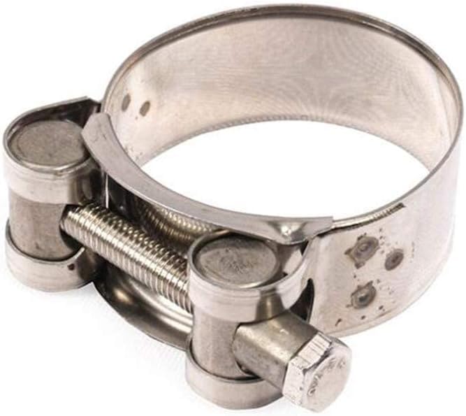 Exhaust Clamp Stainless Steel Exhaust Band Clamp Replacement for Motorcycle Water Hose Car Automotive Replacement Exhaust Clamps (48-51mm)