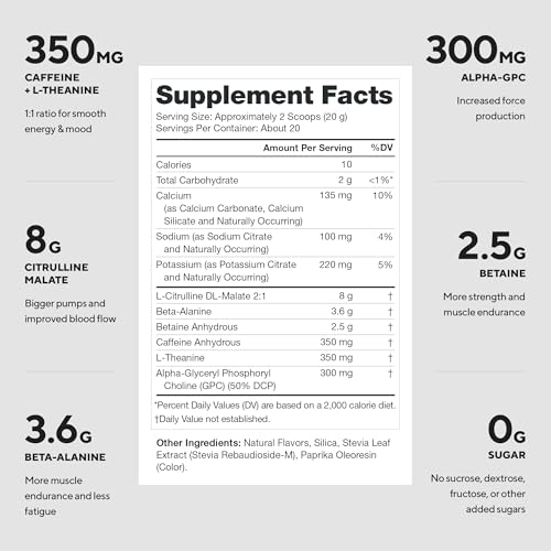Image of Legion Pulse Pre Workout - All Natural Nitric Oxide Preworkout Drink to Boost Energy, Creatine Free, Naturally Sweetened, Beta Alanine, Citrulline, Alpha GPC (Peach)