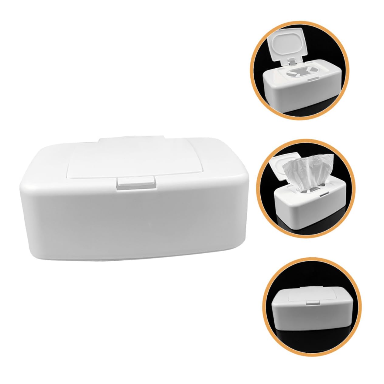 MAGICLULU 4 Ensembles pour Lingettes Humides Étui À Lingettes pour Bébé Contenants D'essuyage Rechargeables Distributeur De Mouchoirs Humides PP Blanche 2 Pièces * 4