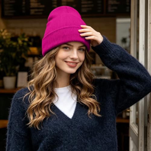 Image of ZOORON Beanie for Men Women Slouchy Winter Beanie Hats Cuffed Skull Caps