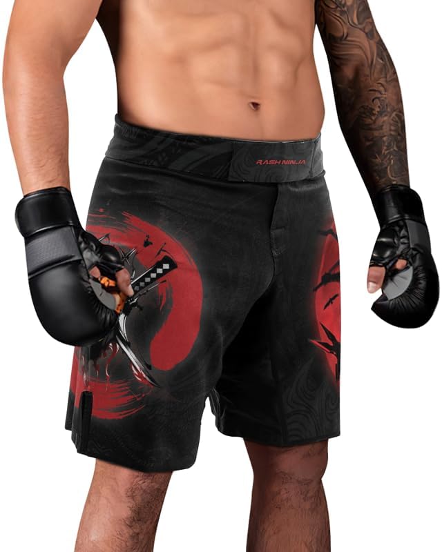 Ninja MMA Boxing Shorts for Training Men's Fighting Shorts for BJJ Grappling Jiu Jitsu Apparel