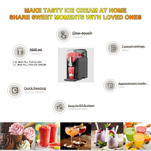 Slush Maschine für Zuhause – Eisfreier All-in-One Slusheis Maschine mit Automatischer Reinigung und 6 Voreinstellungen | Frozen Margaritas, Frappés, Eiscreme, Smoothies, Milchshakes und Mehr – Bild 4