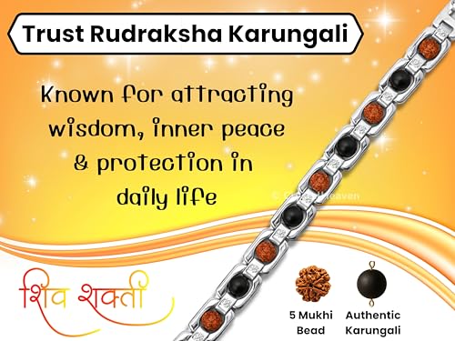 Image of Crystal Heaven Certified Karungali Rudraksha Bracelet - 8mm Original Rudraksha Karungali Bracelet with Lab Certificate, Authentic Rudraksha Karungali Malai Original for Men and Women