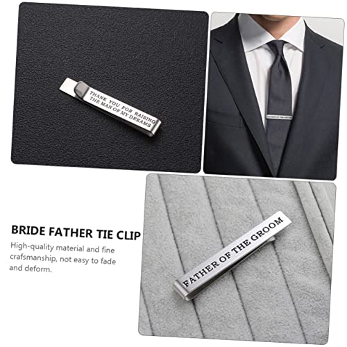Clip de corbata para padre de metal con letras de doble cara de acero 7