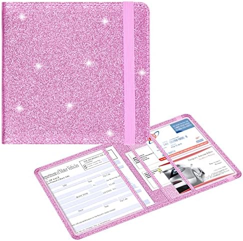 wisdompro Driving Licence Holder Car Registration and Insurance Documents Holder - Premium PU Leather Vehicle Glove Box Paperwork Wallet Case Organiser for Vehicle Documents and Cards - Black