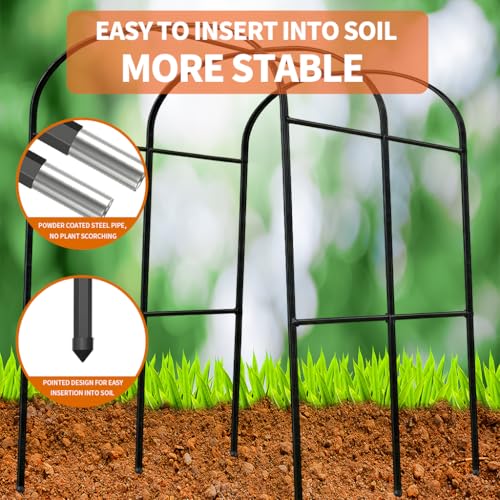 Tall Garden Arch Trellis for Climbing Plants Outdoor,7 ft Arbor Large Arch Tunnel Trellis, Metal Cucumber Trellis, Plant Support Archway Garden Trellis for Vegetables Yard (71.2''L*47.2W*83.1''H) by Generic - Used condition - Image 5
