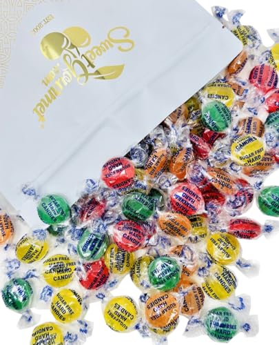 SweetGourmet Sugar-Free Hard Candy Assortment, 4-Fruit Flavors in Lime, Cherry,