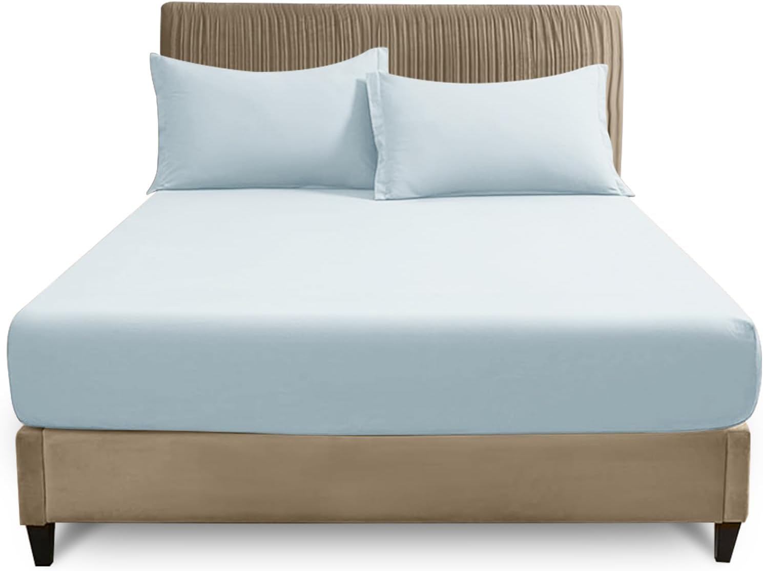 GC GAVENO CAVAILIA Polycotton Fitted Bedsheets, Sky Blue, Super King Beds โ image 1