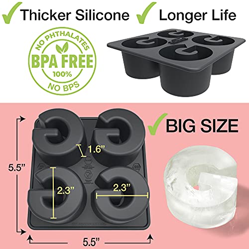 Drinksplinks G Large Ice Cube Tray For Gin - Silicone Ice Mold For Freezer With Large Letter G Shapes - Big Alphabet Monogram Ice Molds - Reusable Trays For Ice In Glasses, Baking & Crafting Molds #TOP4