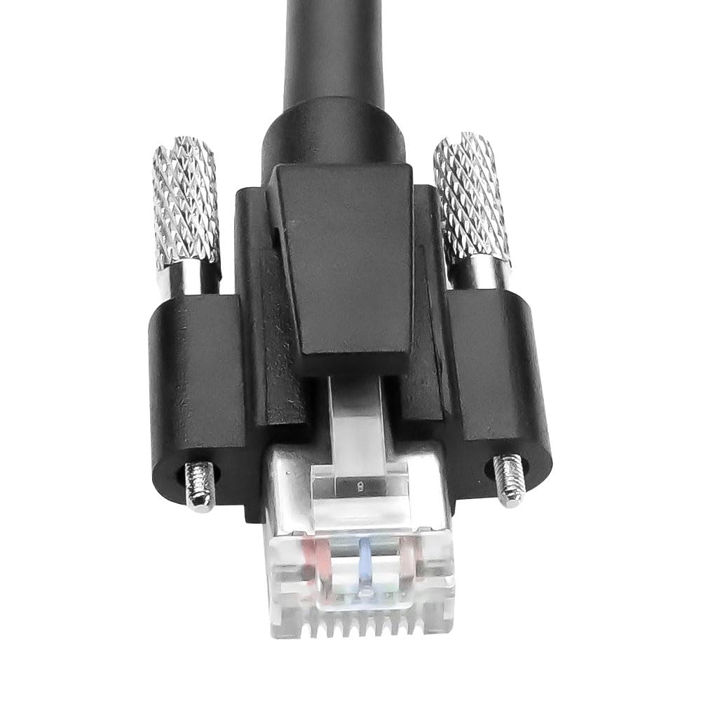 Alvin's Cables GigE Vision Cable Horizontal RJ45 Screw Lock Industrial Ethernet Cable Shielded CAT6a High-Flex Drag-Chain, Compatible with Cognex Keyence Basler Hikvision Camera 9.84ft