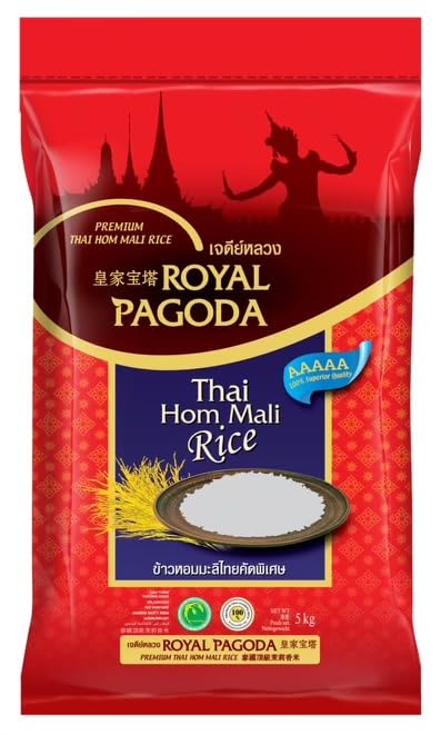Royal Pagoda Premium Hom Mali Jasmine Rice, 50 lbs, 1 kg Bag (50lbs)