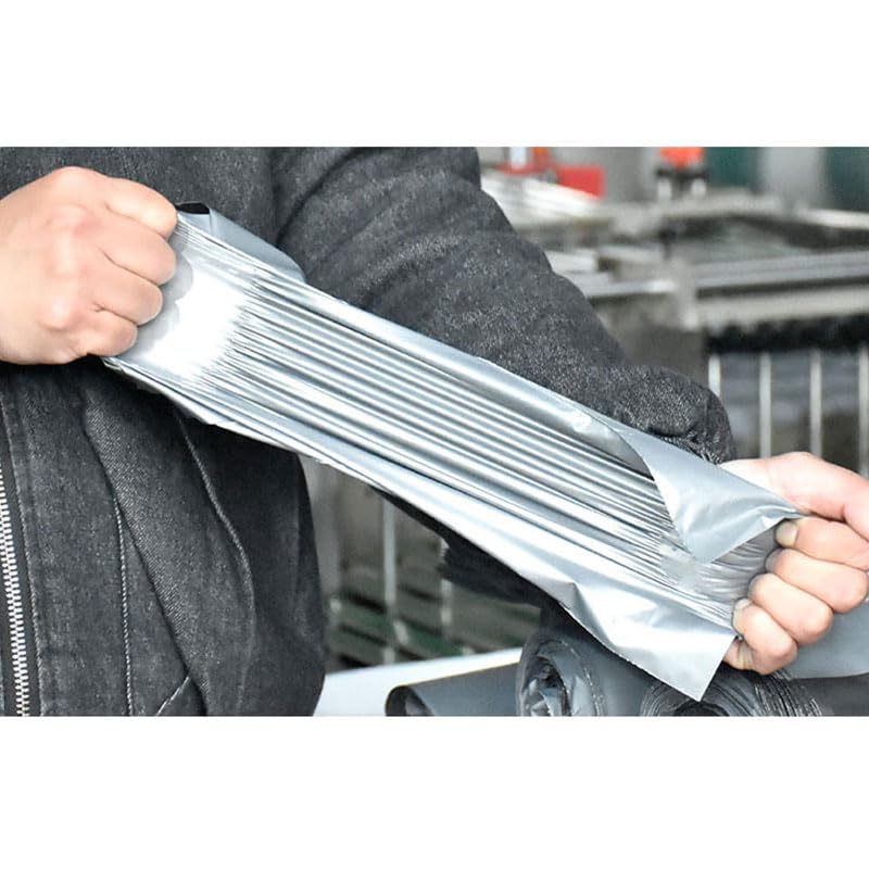 Enveloppe Plastique Expedition Sacs postaux personnalisés gris argenté, 50 pièces, enveloppes imperméables for vêtements, pochette de rangement, sac d'emballage de courrier logistique PE (Color : 30x
