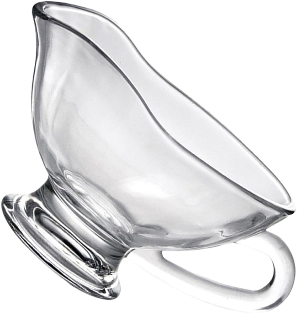 Gravy Glass Boat 215ml with Handle and Spout for Kitchen Use
