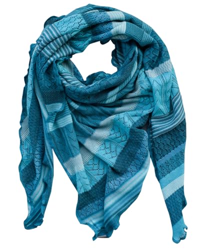 Invero, Merino Dreieckstuch/Schal Kyra, 100% Wolle (Türkis)