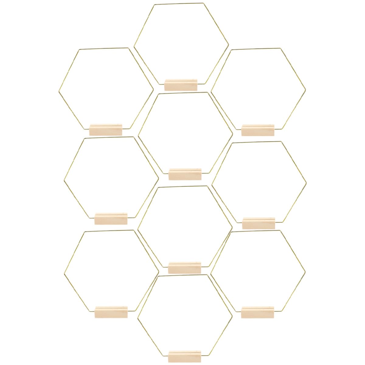 Cerceaux hexagonaux en métal doré pour réussir votre décoration de table de mariage DIY sans stress